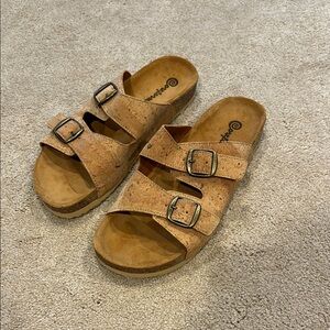 NWOT Cork Tan Sandals